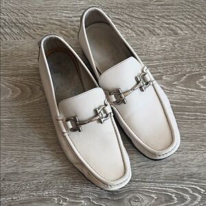 Ferragamo White Dress Loafers